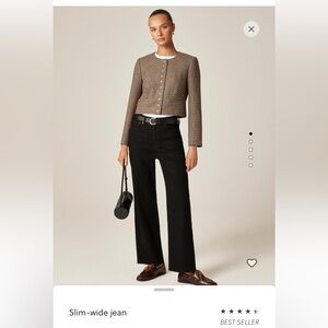 J Crew Slim Wide Leg Jeans in Black Wash Size 30 Tall